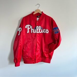 Philadelphia Phillies Pro Standard Red Wordmark Satin Jacket | Men's Size Med